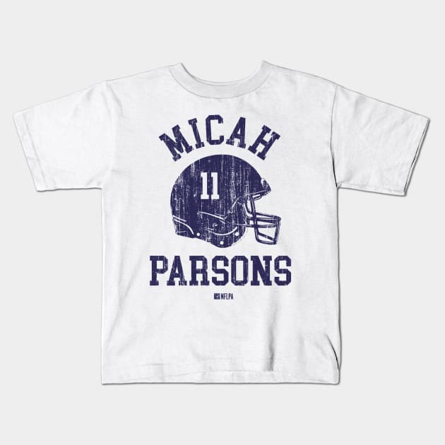 Micah Parsons Dallas Helmet Font Kids T-Shirt by TodosRigatSot